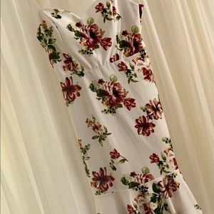 Floral print midi dress white with Martin